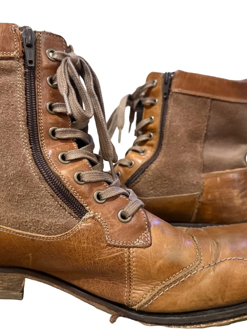 Steve Madden TREK Men’s Brown Leather Combat Boots Size 13